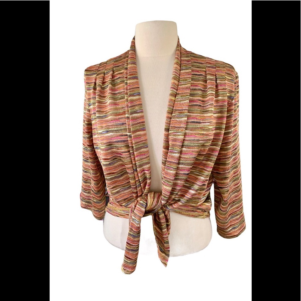 Ruby Rd. MultiColor Woven Tie @ Waist Top